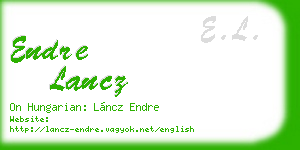 endre lancz business card