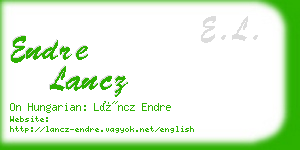 endre lancz business card